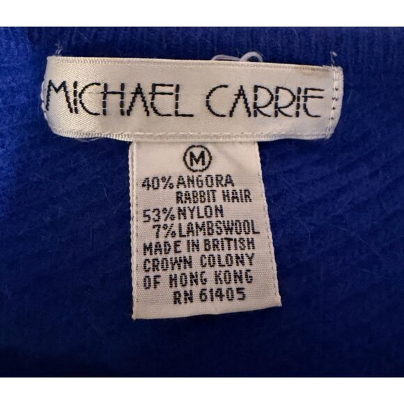 Vintage Michael Carrie Angora Blend Sweater M Plunge Back Cropped Cozy Minimal - Picture 5 of 6